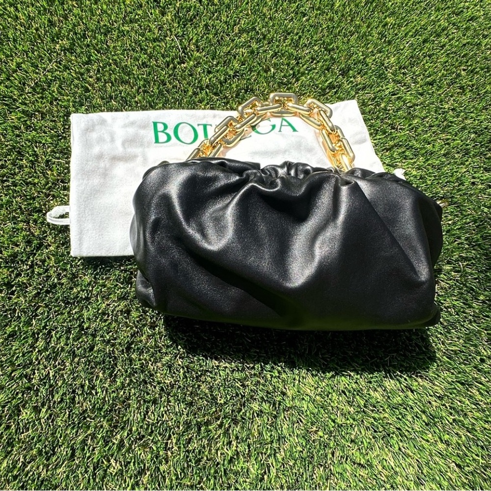 BRAND NEW Bottega Veneta Gold Chain Black Leather Shoulder Bag
